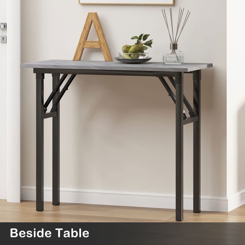 Need Small Desk 31 1/2" No Assembly Foldable Writing Table,Sturdy and Heavy Duty Folding Computer Desks for Small Space/Home Office/Dormitory AC5LB(80 * 40) - Image 3