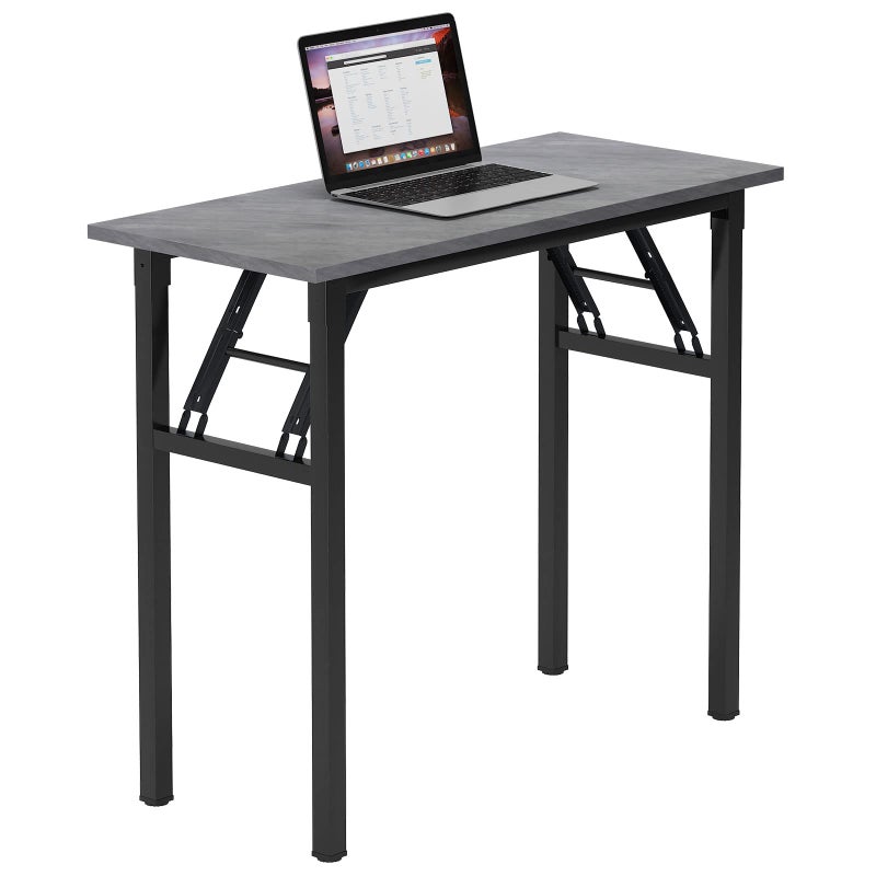 Need Small Desk 31 1/2" No Assembly Foldable Writing Table,Sturdy and Heavy Duty Folding Computer Desks for Small Space/Home Office/Dormitory AC5LB(80 * 40) - Image 1