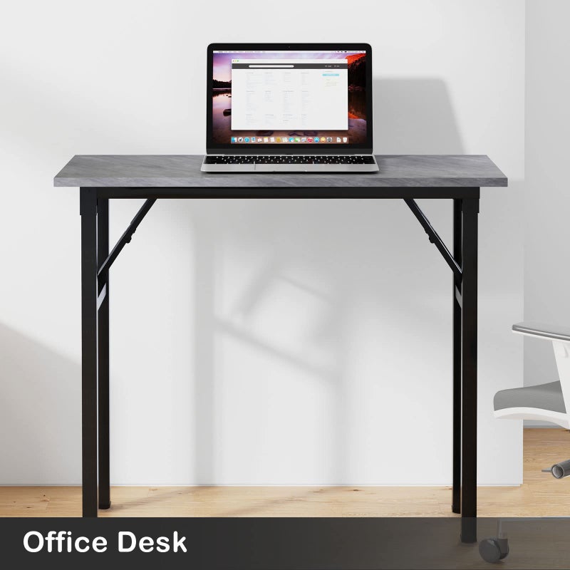 Need Small Desk 31 1/2" No Assembly Foldable Writing Table,Sturdy and Heavy Duty Folding Computer Desks for Small Space/Home Office/Dormitory AC5LB(80 * 40) - Image 2