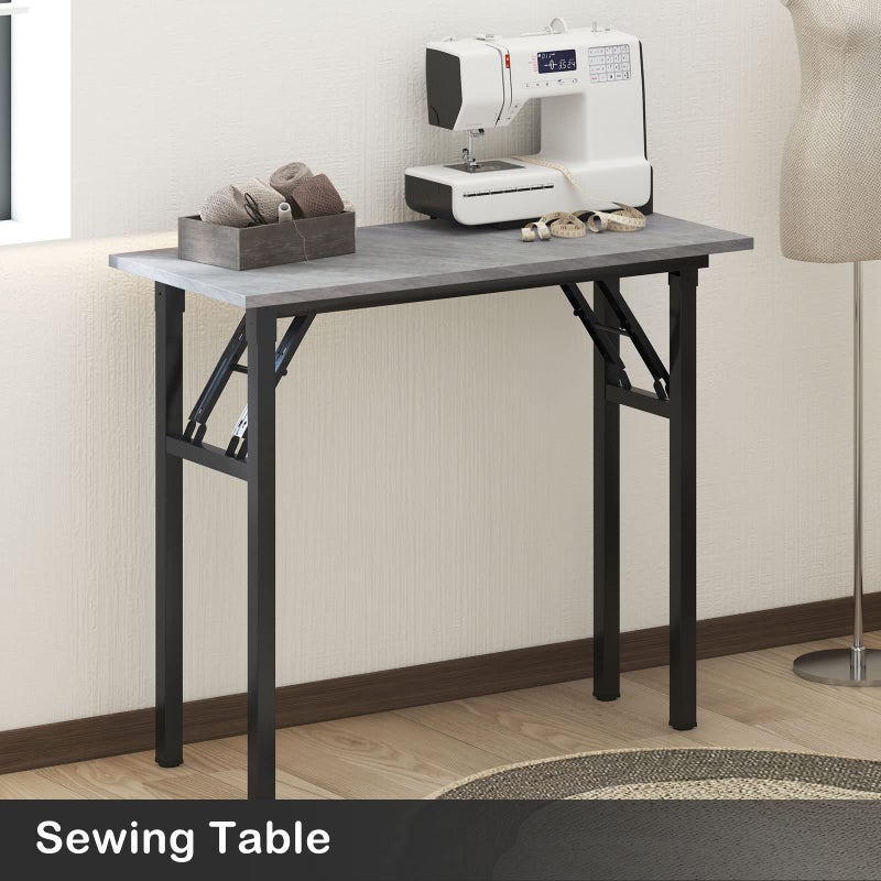 Need Small Desk 31 1/2" No Assembly Foldable Writing Table,Sturdy and Heavy Duty Folding Computer Desks for Small Space/Home Office/Dormitory AC5LB(80 * 40) - Image 4