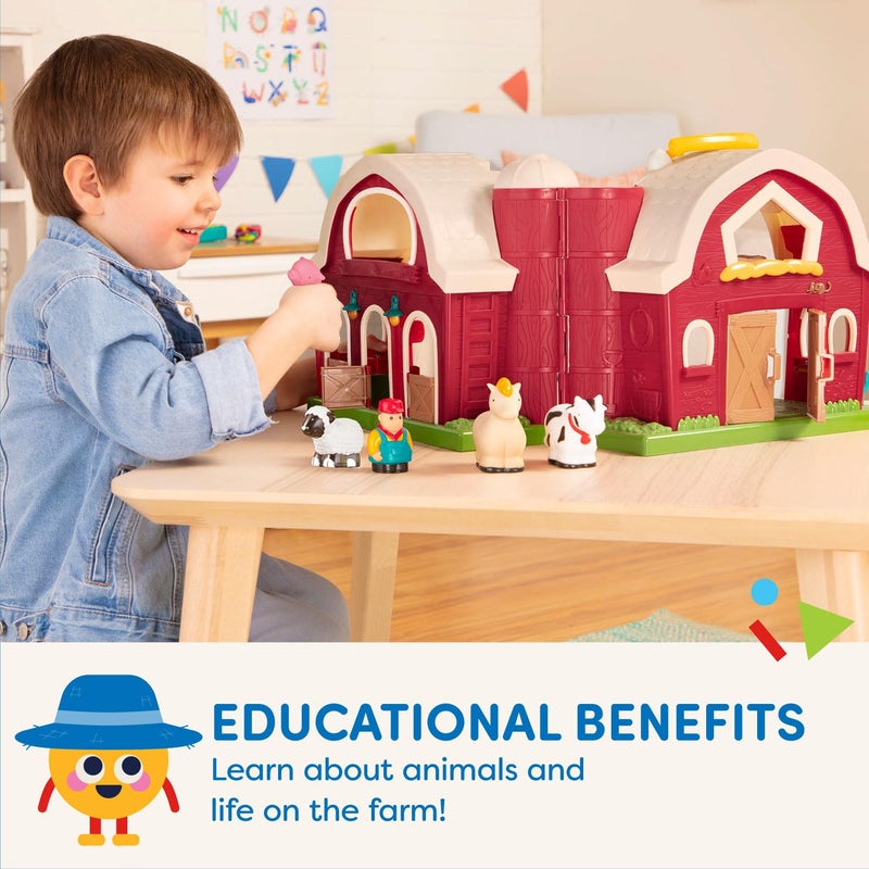 Battatâ€“ Big Red Barn, Animal Farm Playset â€“ Learning Toy for Toddlers, 18M Plus, 13.5" x 9"x 12" - Image 3