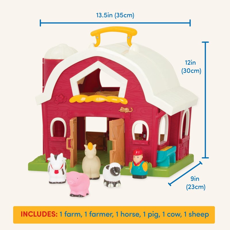 Battatâ€“ Big Red Barn, Animal Farm Playset â€“ Learning Toy for Toddlers, 18M Plus, 13.5" x 9"x 12" - Image 4