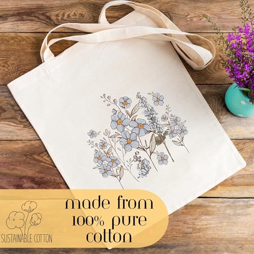Metsi Canvas Tote Bags For Women With Internal Zipper, College Bag For Girls, 100% Organic Cotton Tote Bag For Traveling & Daily Use Totes Shopping Shoulder Bag, White - Image 2