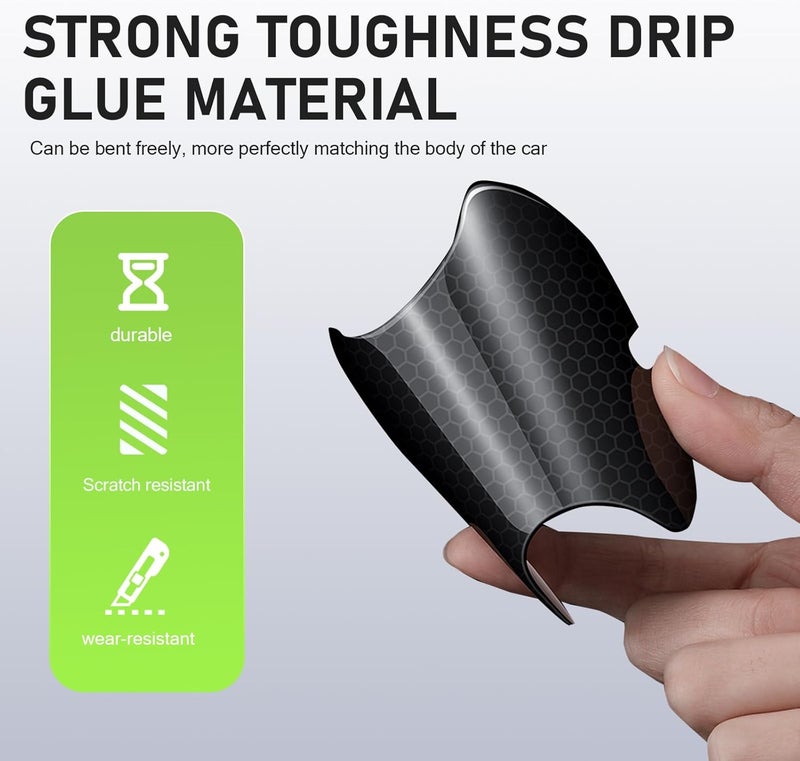 winterrock 8PCS Car Door Handle Protector, Reflective Car Door Handle Bowl Stickers, Self-Adhesive Anti-Scratch Doors Handles Paint Protective Film, Universal Protection Guard for Most Cars (Black) All usage compatible - Image 5