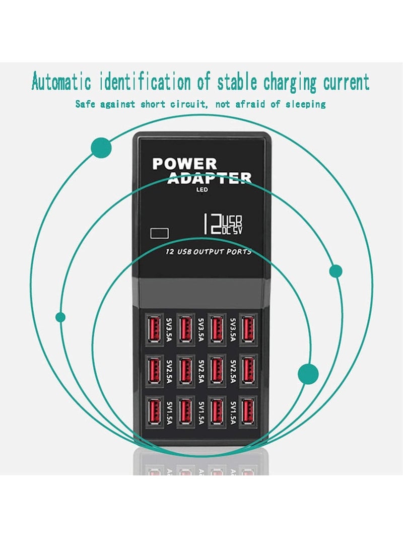 واي آند دي - USB Charger 12 Port Desktop Hub Wall Charge All Your Devices with Ease for Smartphone Tablets - Image 1