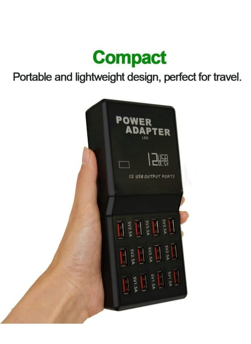 واي آند دي USB Charger 12 Port Desktop Hub Wall Charge All Your Devices with Ease for Smartphone Tablets  - Image 2