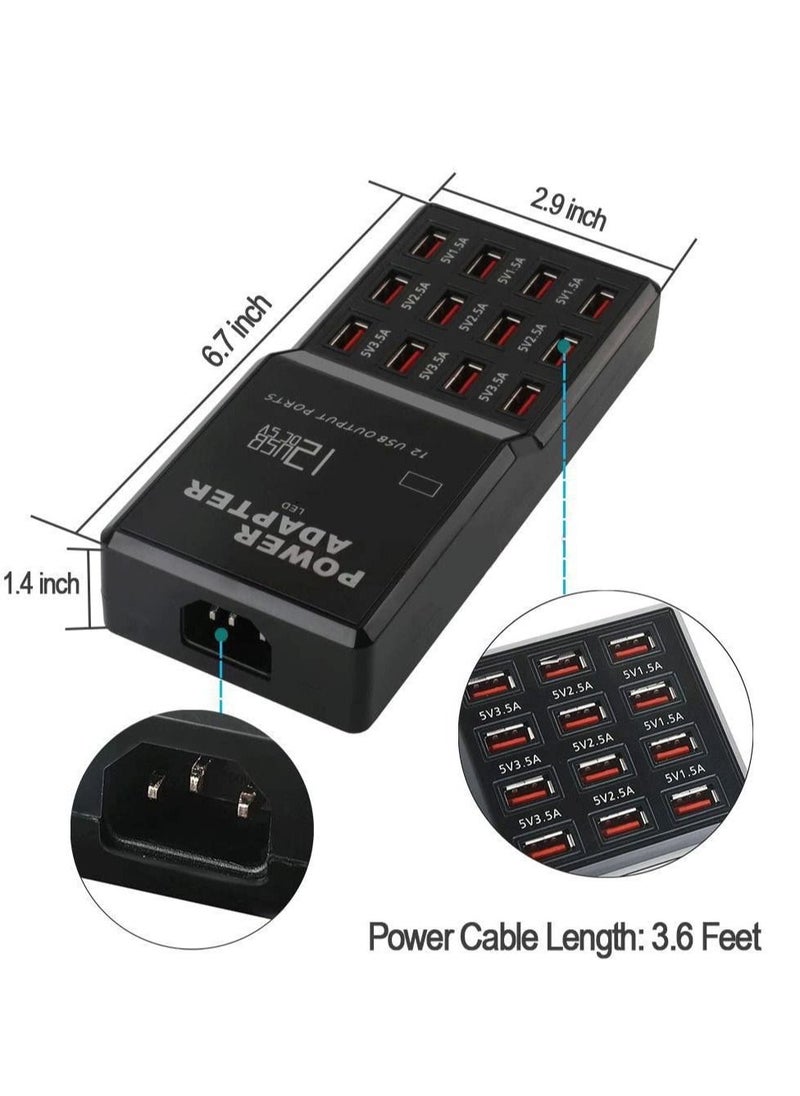 واي آند دي - USB Charger 12 Port Desktop Hub Wall Charge All Your Devices with Ease for Smartphone Tablets - Image 1