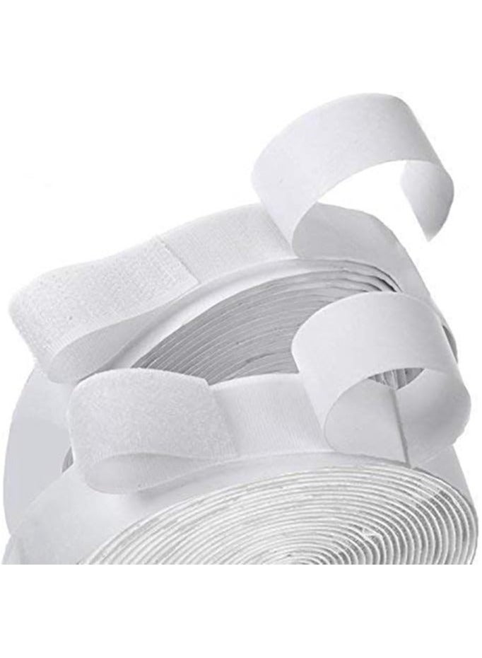 Adhesive Hook And Loop Tape 2M Length White Color, Strong Self Adhesive Fastener Strips, Heavy Duty Sticky Back Tape for Home, Office, Crafts, Organization, Indoor Outdoor Use - Image 1