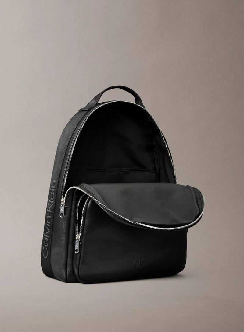 CALVIN KLEIN Logo Webbing Strap Round Backpack - Image 3
