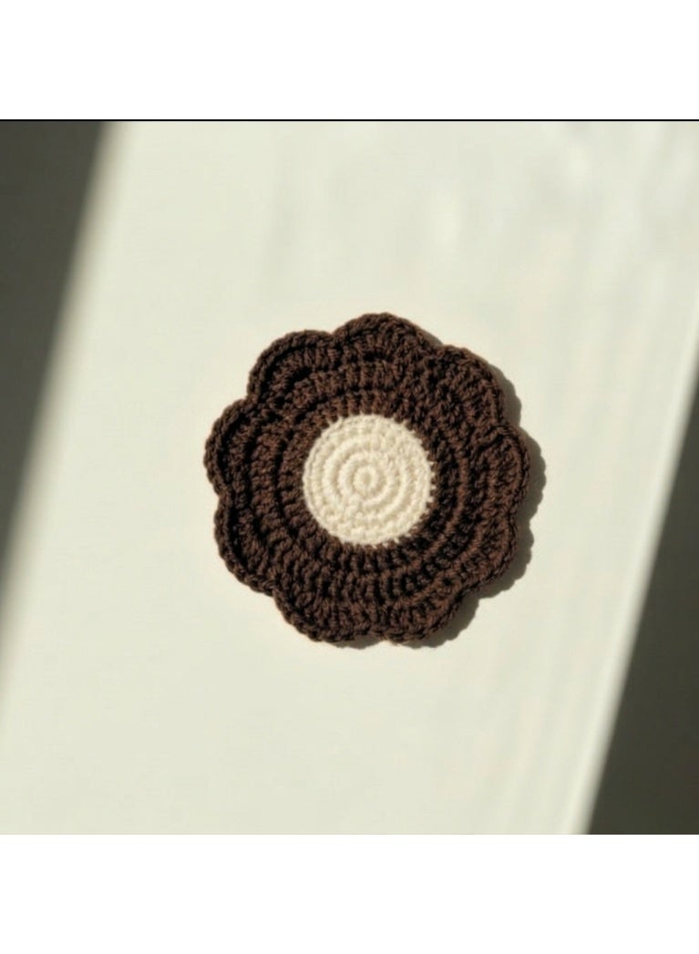 Handmade Crochet Coaster Set – Flower Shape  Coasters for Cups & Mugs | Heat Resistant Table Coasters by Crochka - Image 1