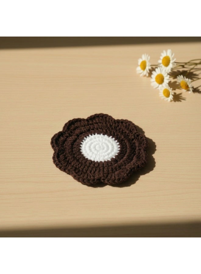 Handmade Crochet Coaster Set – Flower Shape  Coasters for Cups & Mugs | Heat Resistant Table Coasters by Crochka - Image 2