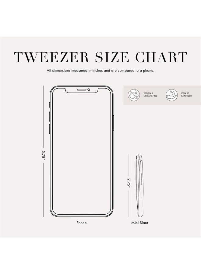 Tweezerman Mini Slant Tweezer - Tweezers for Eyebrows, Travel Tweezers for Eyebrows, Facial Hair, Ingrown Hair (Geometric Pattern) - Image 2