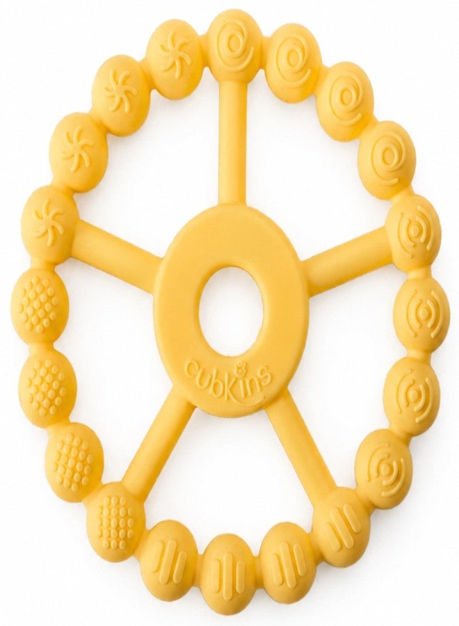Cubkins Silicone Ring Teether for Babies 3-12 Months | BIS Certified, BPA Free, Food Grade | Teething Ring for Soothing Gums | Zero Plastic | Easy Grip Baby Teething Toy (Lemon) - Image 1