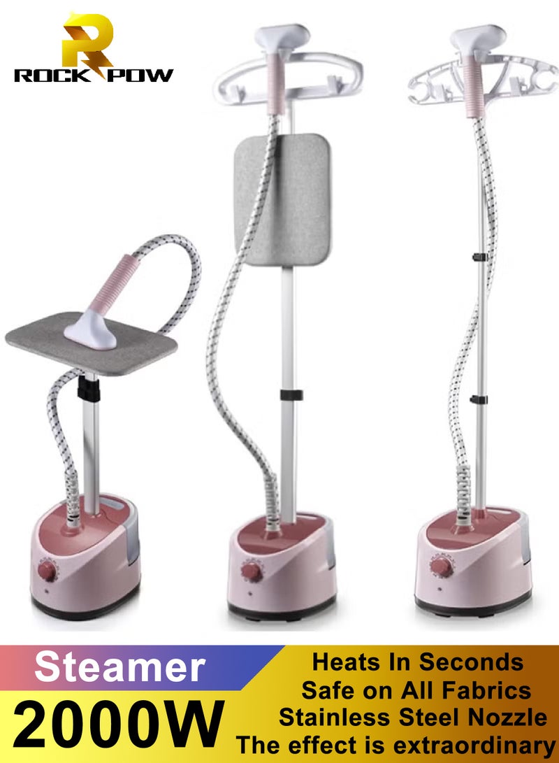 روك بو 2000W عمودي الملابس باخرة ، المدمج في لوحة الكي ارتفاع قابل للتعديل باخرة ، تدفئة الوقت 40 ثانية ، معزول خرطوم البخار - Image 1