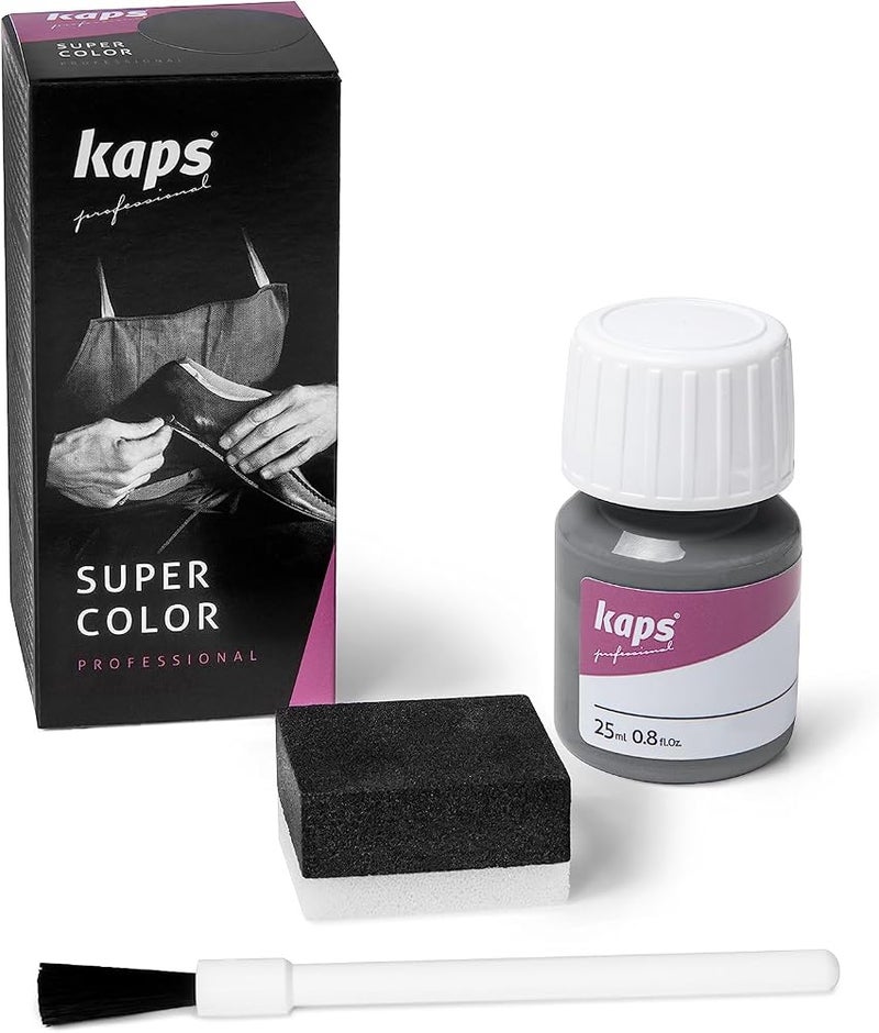 Kaps Dye Paint For Leather Shoes And Bags With Sponge And Brush, Kaps Super Color, 70 Colours (114 - Light Grey) - Image 1