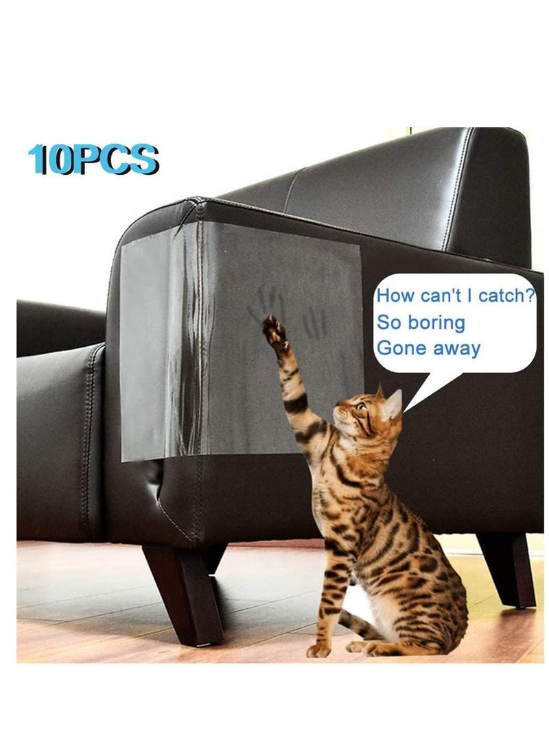 10 Pack Cat Scratch Furniture Protector Tape Safe Effective Deterrent for Sofas Rugs Doors - Image 2