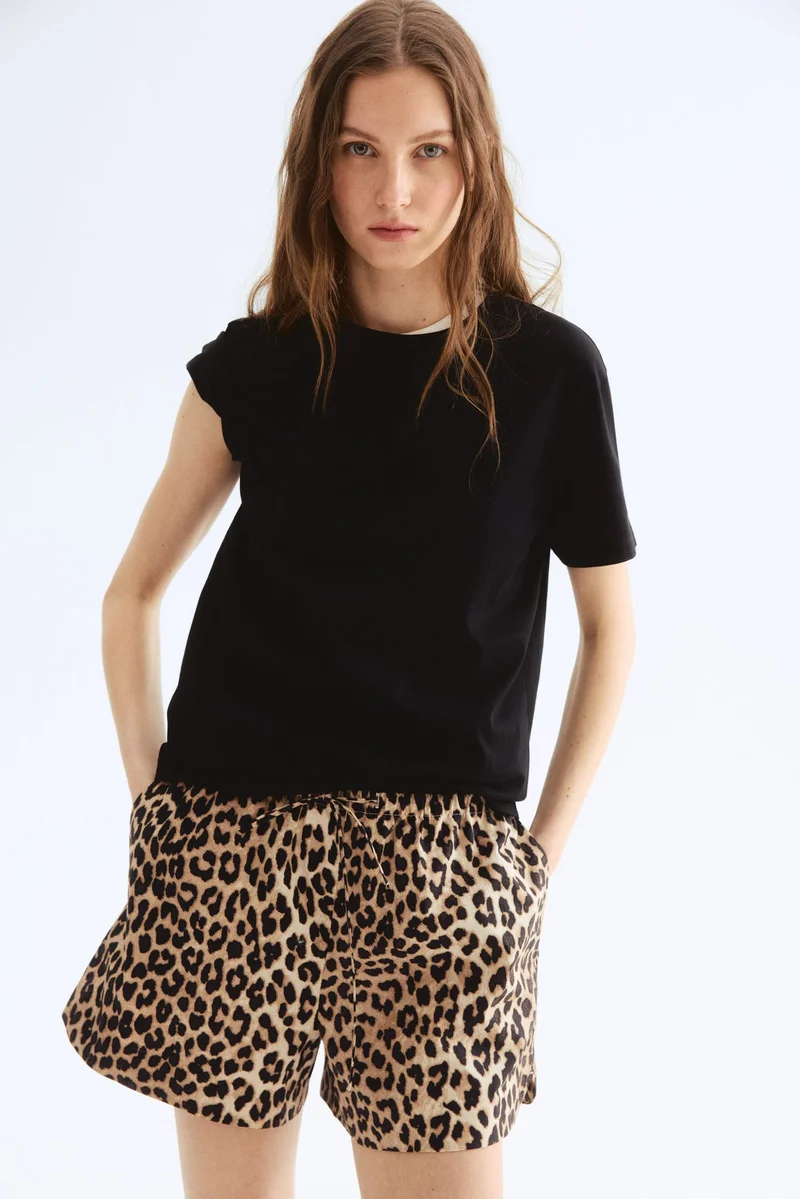 Cotton drawstring shorts