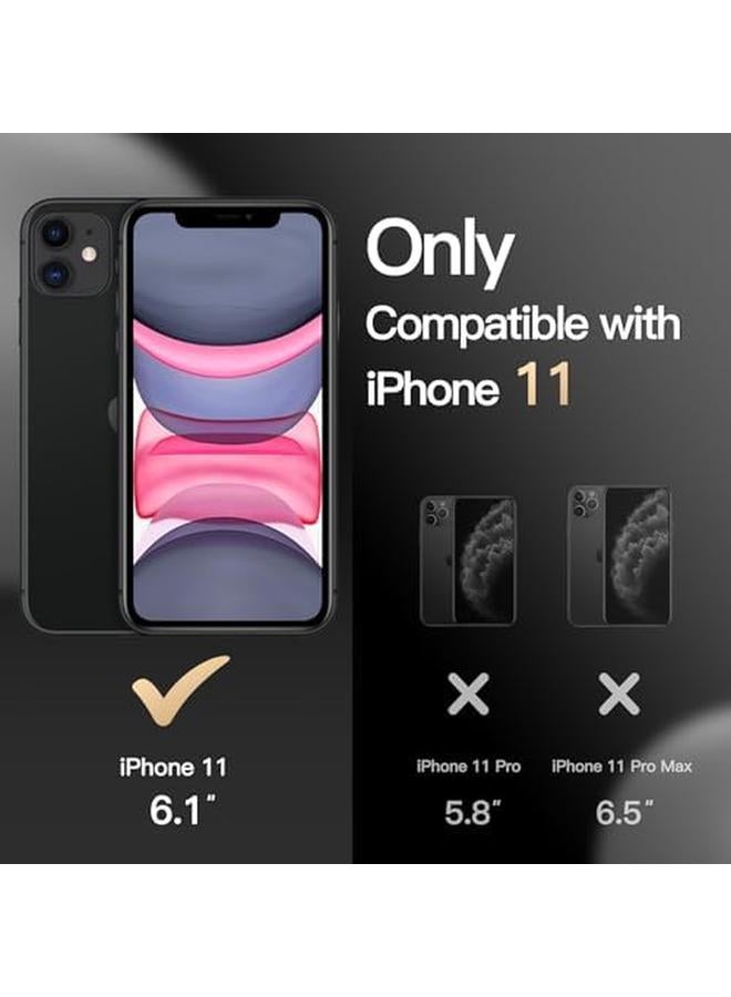 جي تيك جراب مغناطيسي لهاتف iPhone 11 مقاس 6.1 بوصة متوافق مع Magsafe، غطاء خلفي شفاف غير لامع رفيع مقاوم للصدمات، أسود - Image 2