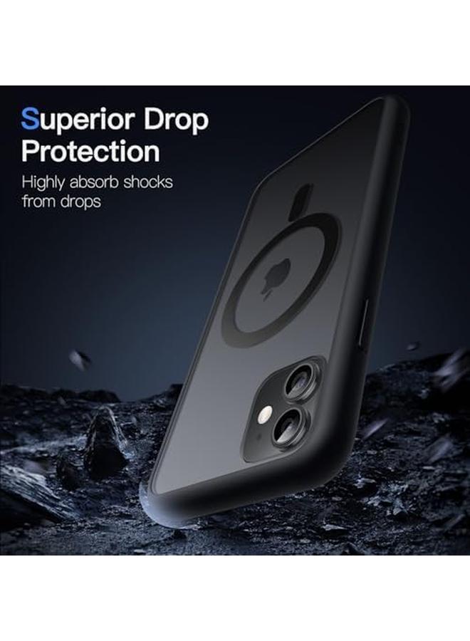 جي تيك جراب مغناطيسي لهاتف iPhone 11 مقاس 6.1 بوصة متوافق مع Magsafe، غطاء خلفي شفاف غير لامع رفيع مقاوم للصدمات، أسود - Image 5