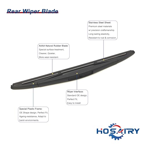 HOSAIRY Rear Wiper Arm Blade Set for Nissan Murano 2009-2015, for Nissan Cube 2009-2014, for Nissan Quest 2011-2017 Rear Windshield Wiper Arm Blade Assembly 287811FC0A 28781-1FC0A - Image 4
