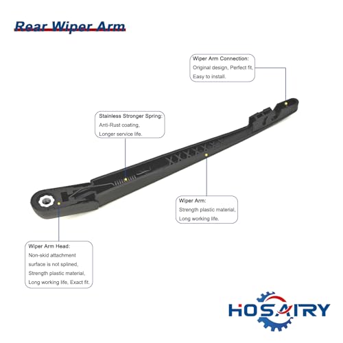 HOSAIRY Rear Wiper Arm Blade Set for Nissan Murano 2009-2015, for Nissan Cube 2009-2014, for Nissan Quest 2011-2017 Rear Windshield Wiper Arm Blade Assembly 287811FC0A 28781-1FC0A - Image 3