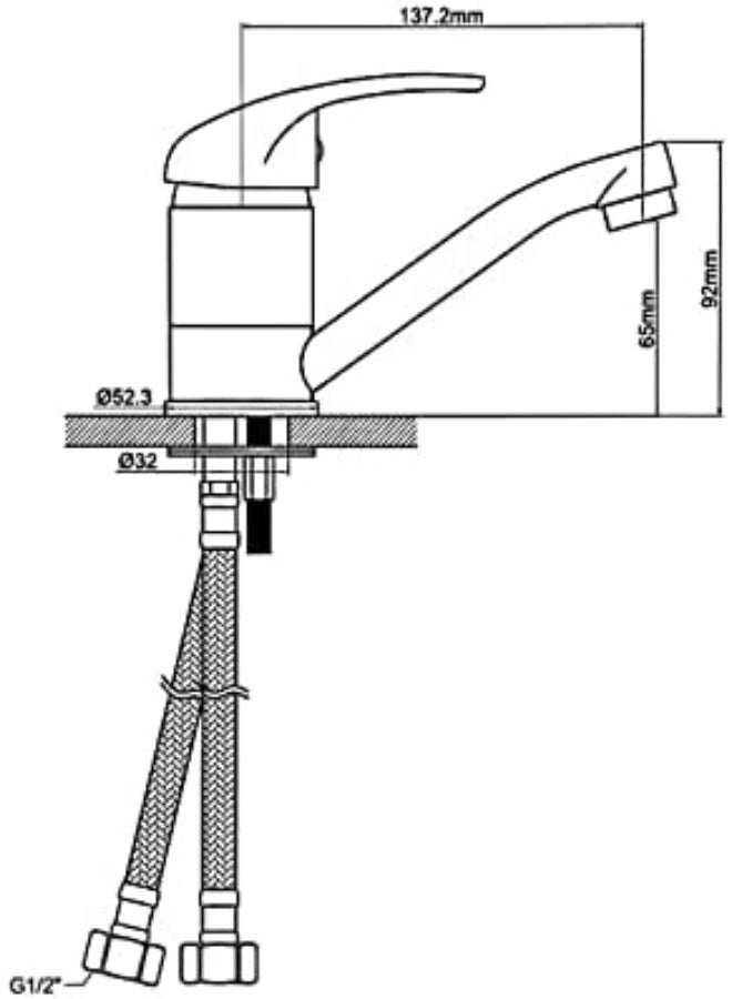 SOFIA REFRIGERATION Kitchen Sink Faucet Single Hole Deck Mounted Base - Image 2