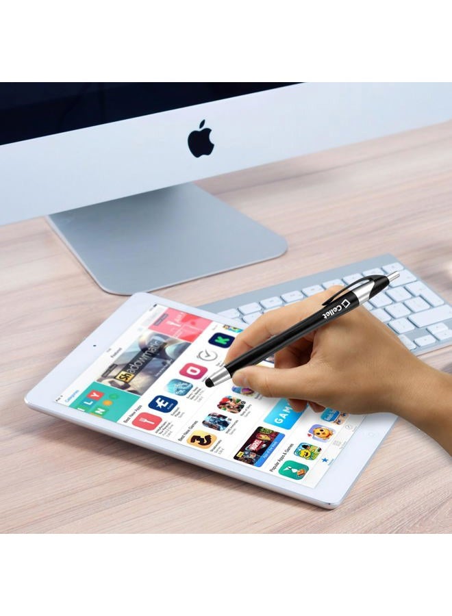 cellet Ultra Thin Touch Screen Stylus Pen and Black Ink Pen Combo for iPhone 14 Pro Max Mini 13 12 SE Galaxy S22 Ultra S22+ S21 Note20 - Image 3