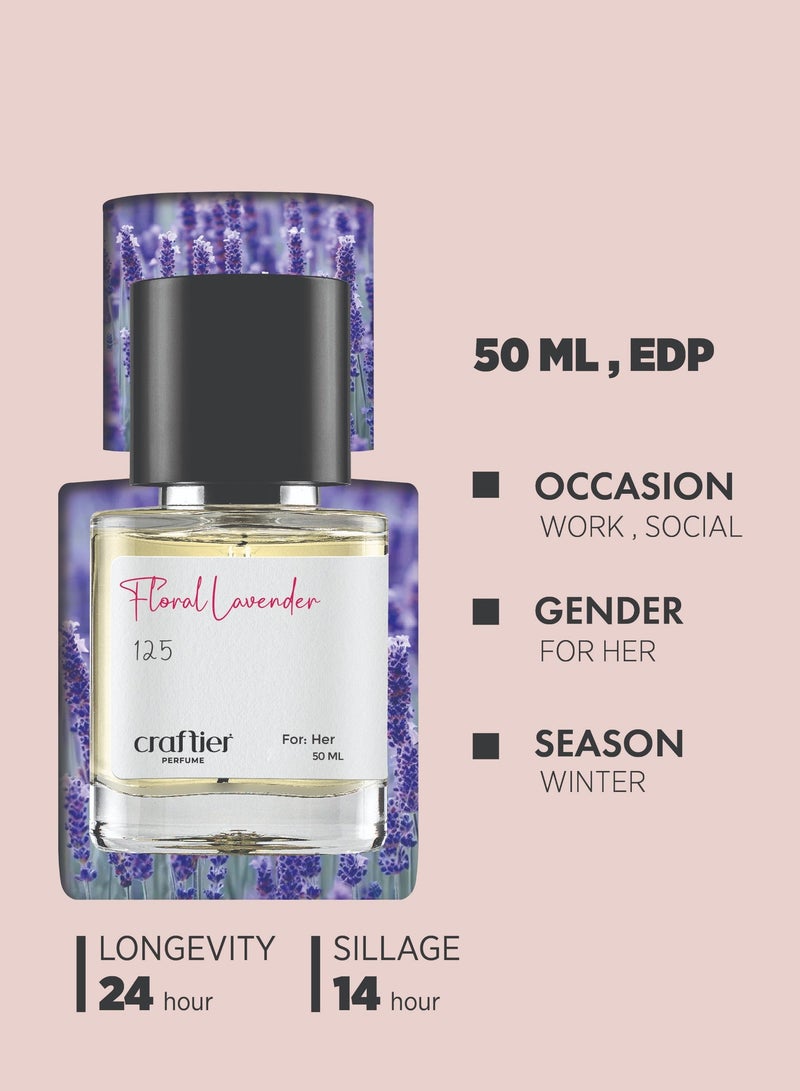 Craftier Perfume FLORAL LAVENDER - Inspired of-LIBRE, Eau De Parfum for Women - 50ml, Long Lasting Floral Fragrance Upto 24 Hrs, Travel Size Women's Perfume - Image 4