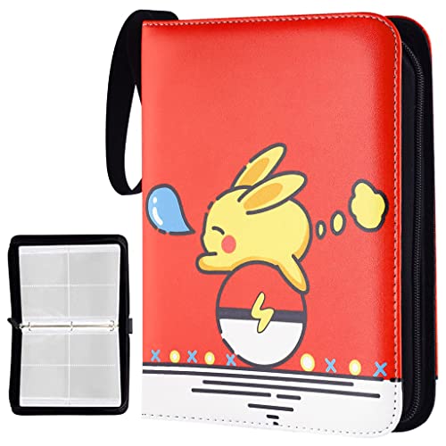 PATPAT® Poke-mon Binder, Cards Collector Album Holder for 400 Poke-mon Cards Cartoon Prints Zipper Bag Trading Card Binder Pack Collection Bag Game Card Case Gift for Kids Boys Girls - Image 1