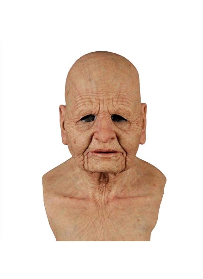 The Bros Halloween Latex Face Cover Old Man Horror Masquerade Party  - Image 1
