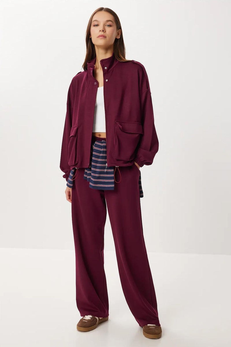 Happiness İstanbul ISTANBUL Pocket Detail Jacket &  Wide Leg Pants Two-Piece Set - Image 1