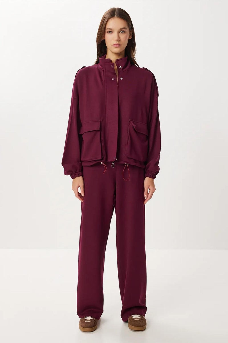 Happiness İstanbul ISTANBUL Pocket Detail Jacket &  Wide Leg Pants Two-Piece Set - Image 4