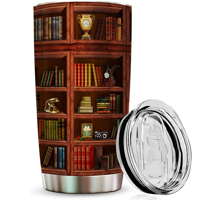 Book Tumbler Library Travel Mug Book Gifts For Book Lovers Gifts For Book Lovers Women  Bookish Gifts For Readers  Reading Mug Bookish Mugs Stainless Steel Tumbler 20oz Coffee Tumbler With Lid
