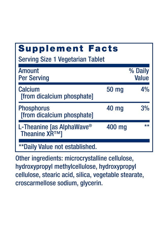 Life Extension Theanine XR™ Stress Relief - L-Theanine - Promotes a Calm Response to Daytime Stress - Non-GMO, Gluten-Free, Vegetarian - 30 Tablets - Image 2