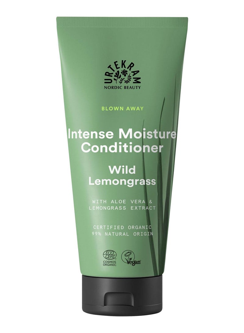 Urtekram Organic Wild Lemongrass Intense Moisture Conditioner, 180ml - 100% Organic and Vegan - Silicone and Paraben-Free