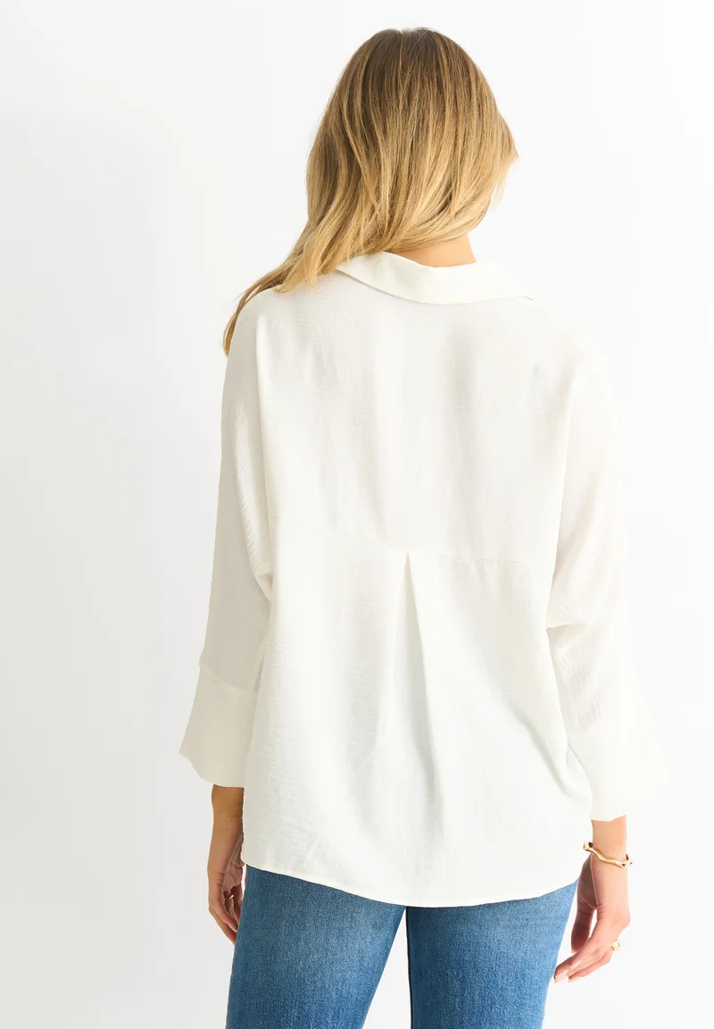 Gini London Ivory Kimono Oversized Blouse