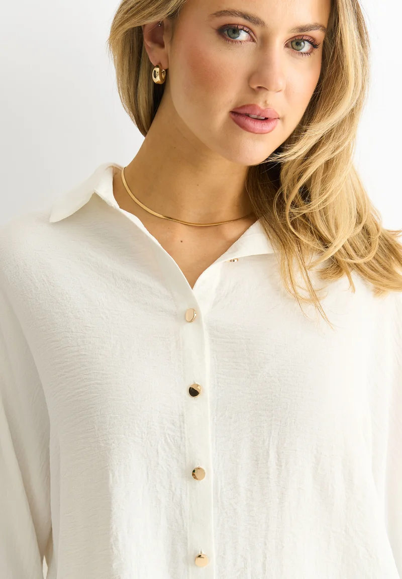 Gini London  Ivory Kimono Oversized Blouse for Women | Best Price UAE