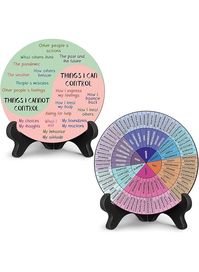 2 Pcs Things I Can Control Therapy Office Desk Decor Feelings Wheel Chart Calming Emotions Wheel Poster Mental Health Feelings Psychology Decor For Home Office Counselor Women Men Bright - pzsku/ZE5CBF49EEDB07DB07B5BZ/45/_/1740917323/ee3c35ae-fa57-4d3b-bfa5-bc888bb5e08a