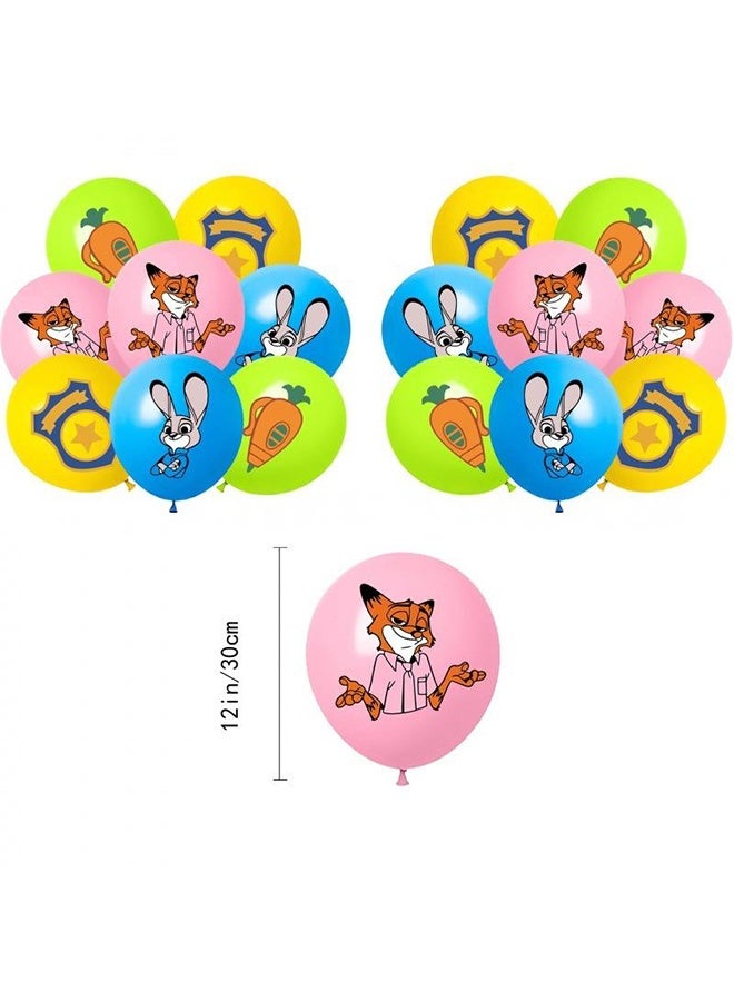 Zootopia Party Supplies, Birthday Decoration,Cartoon Theme Party Favors for Girls & Boys, Included Happy Birthday Banner, Cupcake Toppers, Latex Balloons- 30Pcs - Image 5
