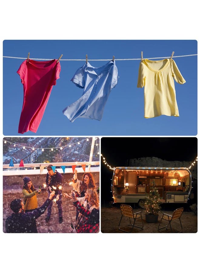 DEWEL Clotheslines 17 2/5ft Portable for Travel, Curtain Wire Heavy Duty Stainless Steel, Windproof Anti-sag Laundry Rope Multipurpose Cable Camping/Cruise/Travel/Drying (17 2/5ft) - Image 5