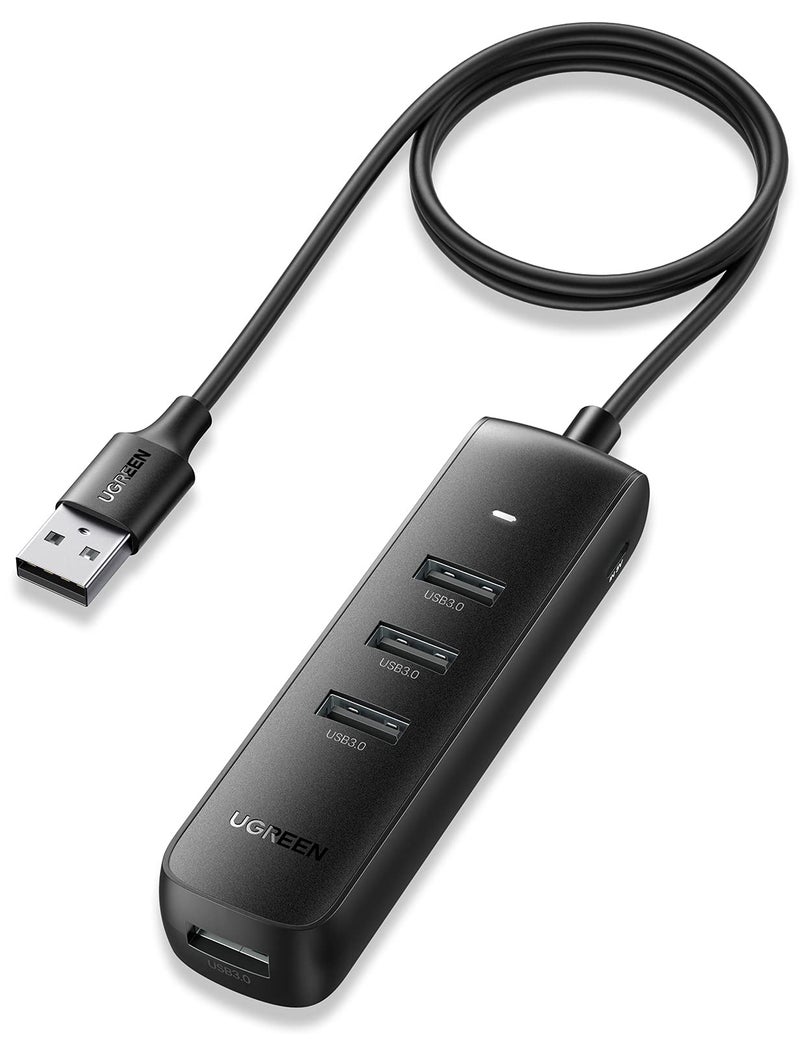 UGREEN 3.0 Hub, 4-Port USB Splitter 3.0 Extension Adapter 5Gbps High-Speed Data Extender USB Multiport Hubs Compatible for Surface Pro, MacBook,Mac Mini, iMac,XPS,PS5,USB Flash Drive - 1M Cable