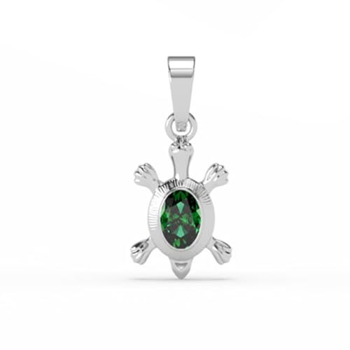 Clara Pure 925 Sterling Silver Good Luck Tortoise Turtle Men Pendant Without chain | Gift for Men & Boys |Religious, Platinum Plated, Swiss Zircon - Image 1