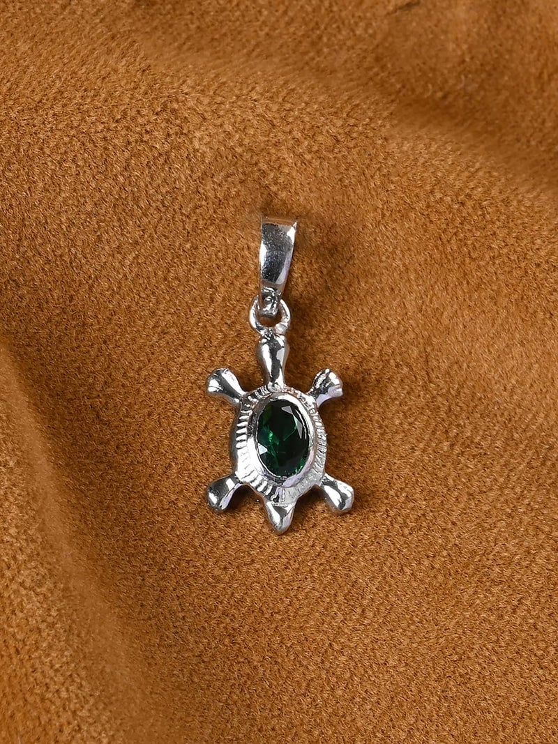 Clara Pure 925 Sterling Silver Good Luck Tortoise Turtle Men Pendant Without chain | Gift for Men & Boys |Religious, Platinum Plated, Swiss Zircon - Image 2