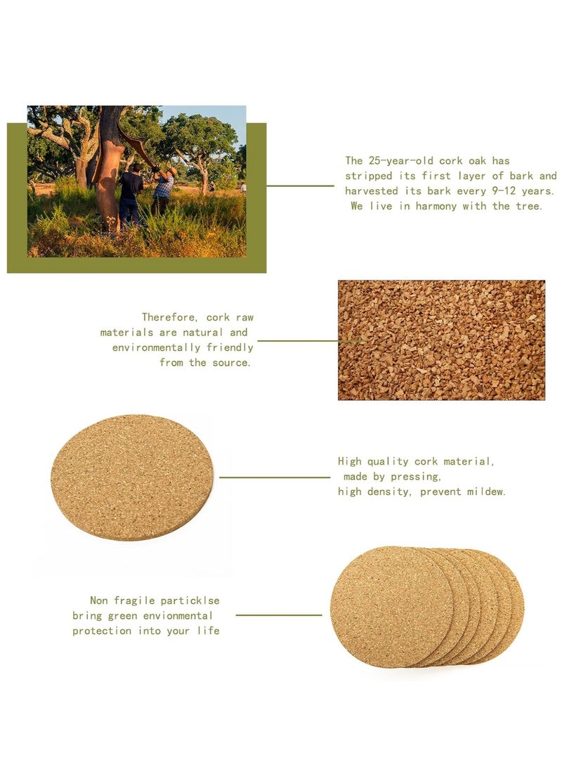 Bukela Cork Coasters - Set of 10, 3.5" Round, Eco-Friendly & Absorbent, Perfect for Home, Office, Cottage | Durable, Heat & Water Resistant for All Cups & Tables - Image 5