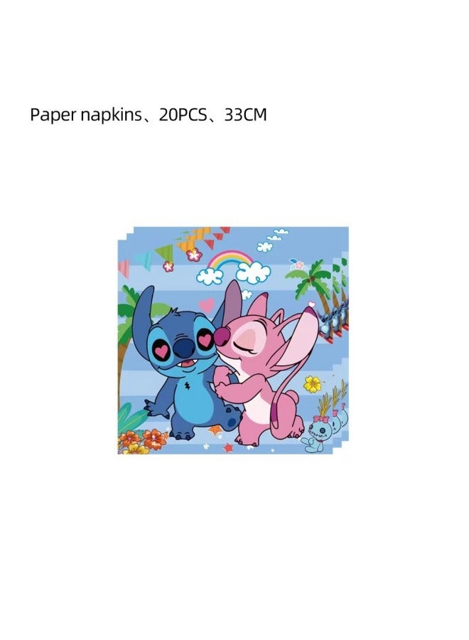 general Stitch Theme Birthday Party Decoration Stitch Paper Tray Paper Towel Tablecloth Paper Cup Insert Card Balloon Banner decoration - Image 3
