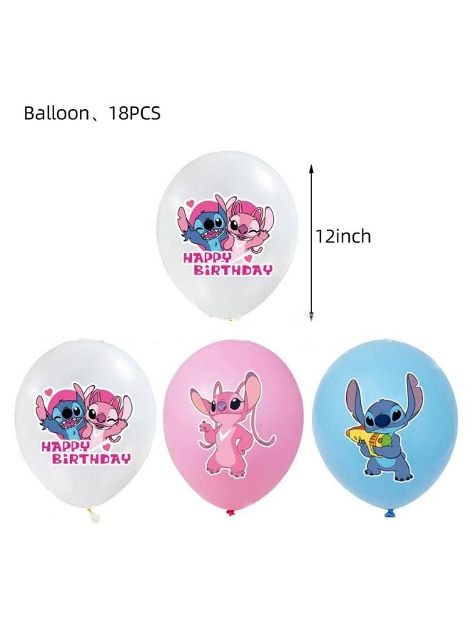 general Stitch Theme Birthday Party Decoration Stitch Paper Tray Paper Towel Tablecloth Paper Cup Insert Card Balloon Banner decoration - Image 4