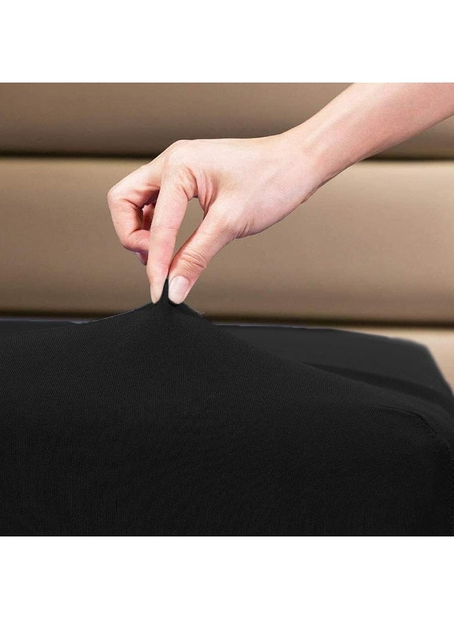 DAN RIVER DAN RIVER 100% Cotton Jersey Fitted Sheet, Full, Black, 16 Inch Deep Pockets, Ultra Soft & Breathable, Stretchy Knit Fabric, Fitted Bed Sheet for Queen Mattress  - Image 4