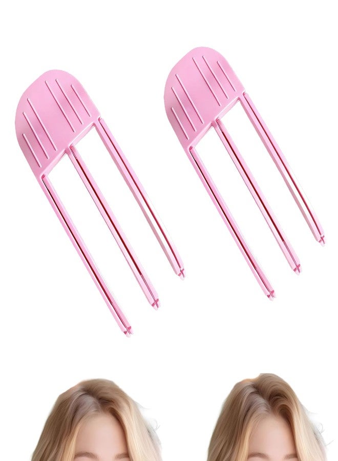 Gowwim 2 Pcs Hair Volume Clip for Roots, Volumizing Hair Clip for Fluffy Bang Styling Clips for Women, Pink Root Lifting Tool for Crown & Curly Hair - Image 1