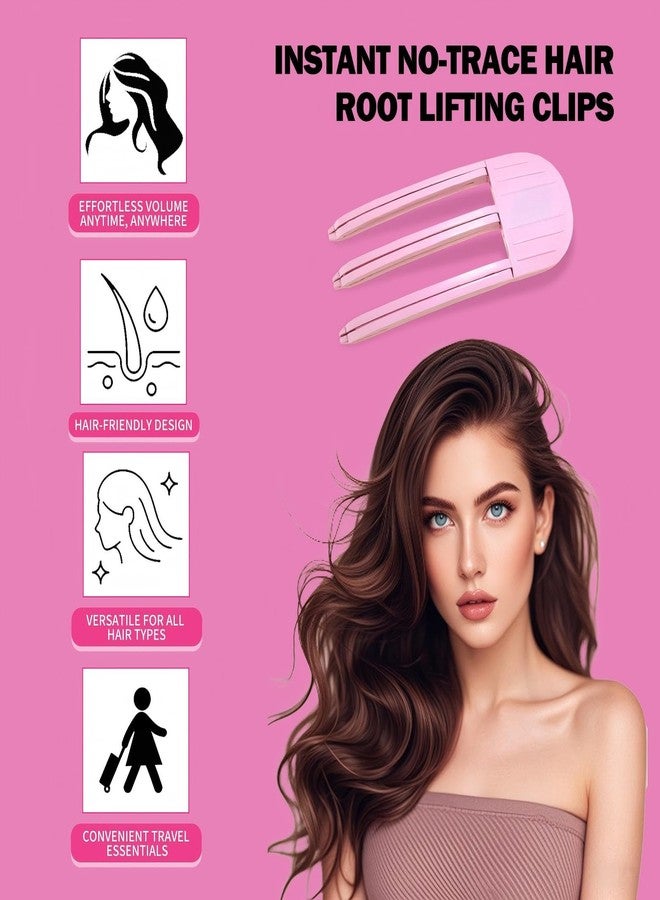 Gowwim 2 Pcs Hair Volume Clip for Roots, Volumizing Hair Clip for Fluffy Bang Styling Clips for Women, Pink Root Lifting Tool for Crown & Curly Hair - Image 3