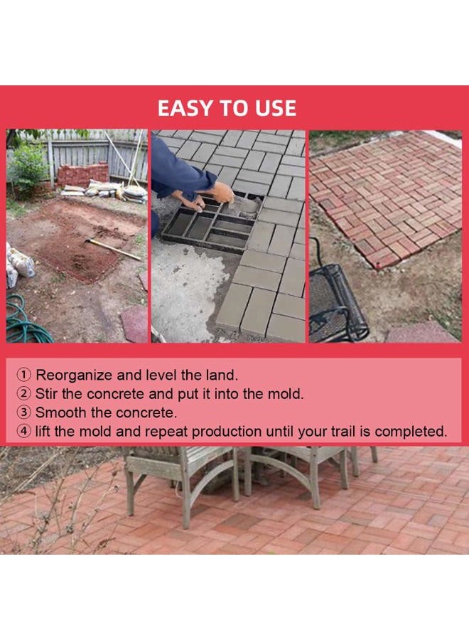 Anothera 15.7"x15.7"x1.57" Concrete Molds Reusable Walk Maker Pathmate Stone Molding Stepping Stone Path Maker Paver Yard Patio Lawn Garden DIY Walkway Pavement Brick Moulds (8-Grid)… - Image 4